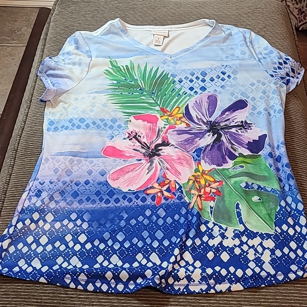 Chico's Tropical Tee Shirt - Picture 11 of 11